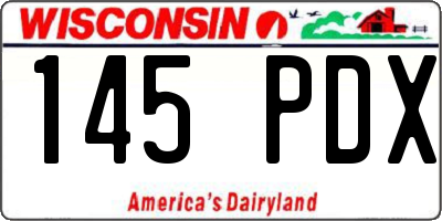 WI license plate 145PDX