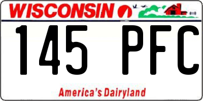 WI license plate 145PFC