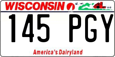 WI license plate 145PGY