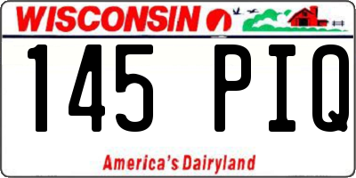 WI license plate 145PIQ