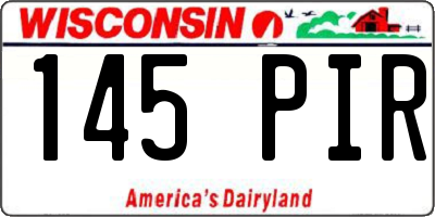 WI license plate 145PIR