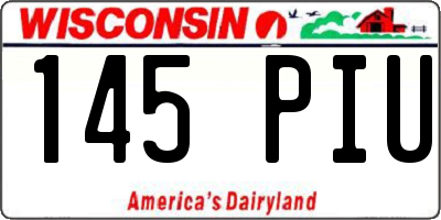 WI license plate 145PIU