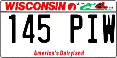 WI license plate 145PIW