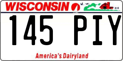 WI license plate 145PIY