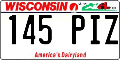 WI license plate 145PIZ