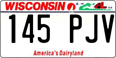 WI license plate 145PJV