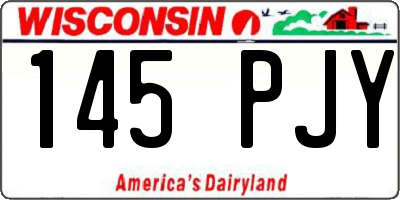 WI license plate 145PJY