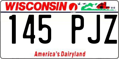 WI license plate 145PJZ