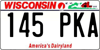 WI license plate 145PKA