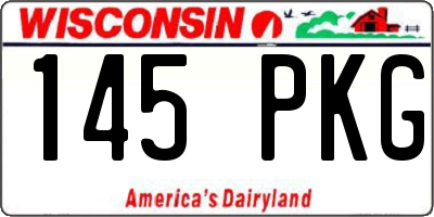 WI license plate 145PKG