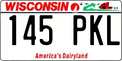 WI license plate 145PKL