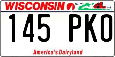 WI license plate 145PKO