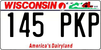 WI license plate 145PKP