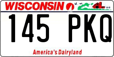 WI license plate 145PKQ