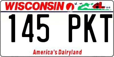 WI license plate 145PKT
