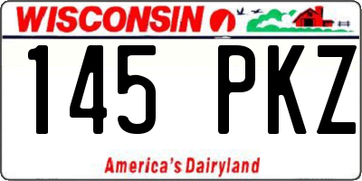 WI license plate 145PKZ