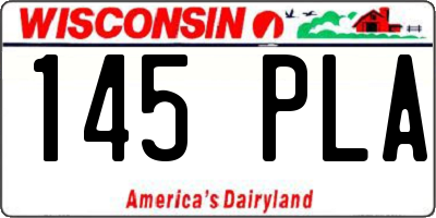 WI license plate 145PLA