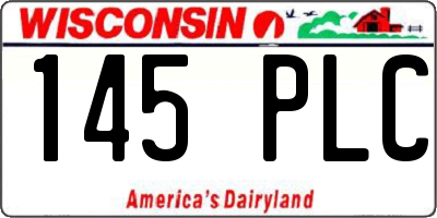 WI license plate 145PLC