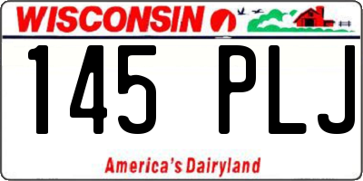 WI license plate 145PLJ