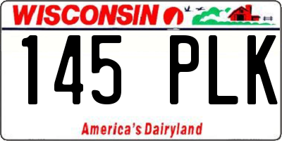 WI license plate 145PLK