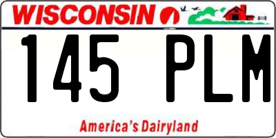 WI license plate 145PLM