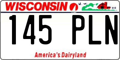 WI license plate 145PLN