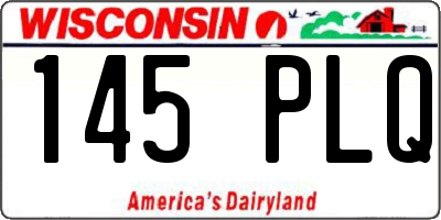 WI license plate 145PLQ