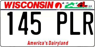 WI license plate 145PLR