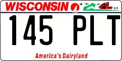 WI license plate 145PLT