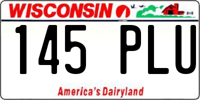 WI license plate 145PLU