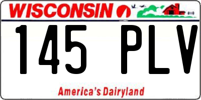 WI license plate 145PLV