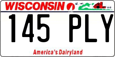 WI license plate 145PLY