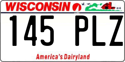 WI license plate 145PLZ