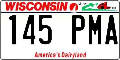 WI license plate 145PMA