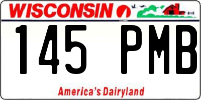 WI license plate 145PMB