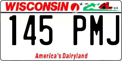 WI license plate 145PMJ