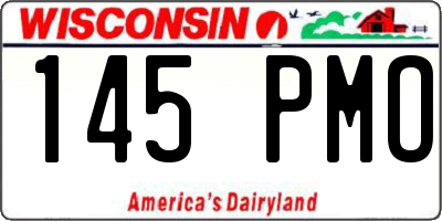 WI license plate 145PMO