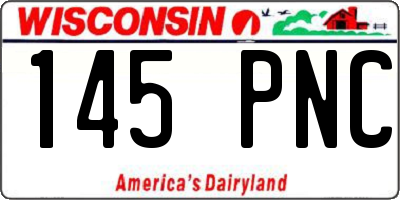 WI license plate 145PNC