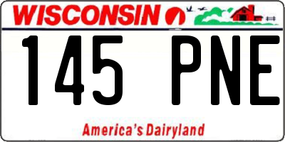 WI license plate 145PNE