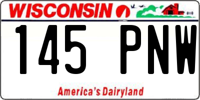 WI license plate 145PNW
