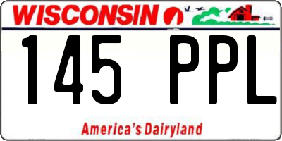 WI license plate 145PPL