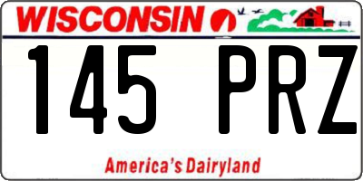 WI license plate 145PRZ