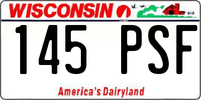 WI license plate 145PSF