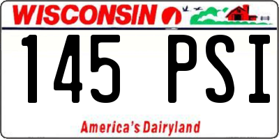 WI license plate 145PSI