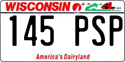 WI license plate 145PSP