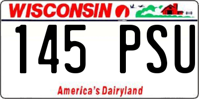 WI license plate 145PSU