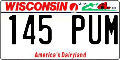 WI license plate 145PUM