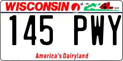 WI license plate 145PWY