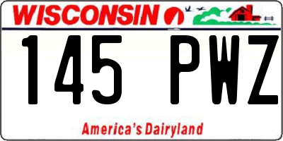 WI license plate 145PWZ