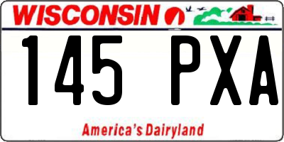 WI license plate 145PXA